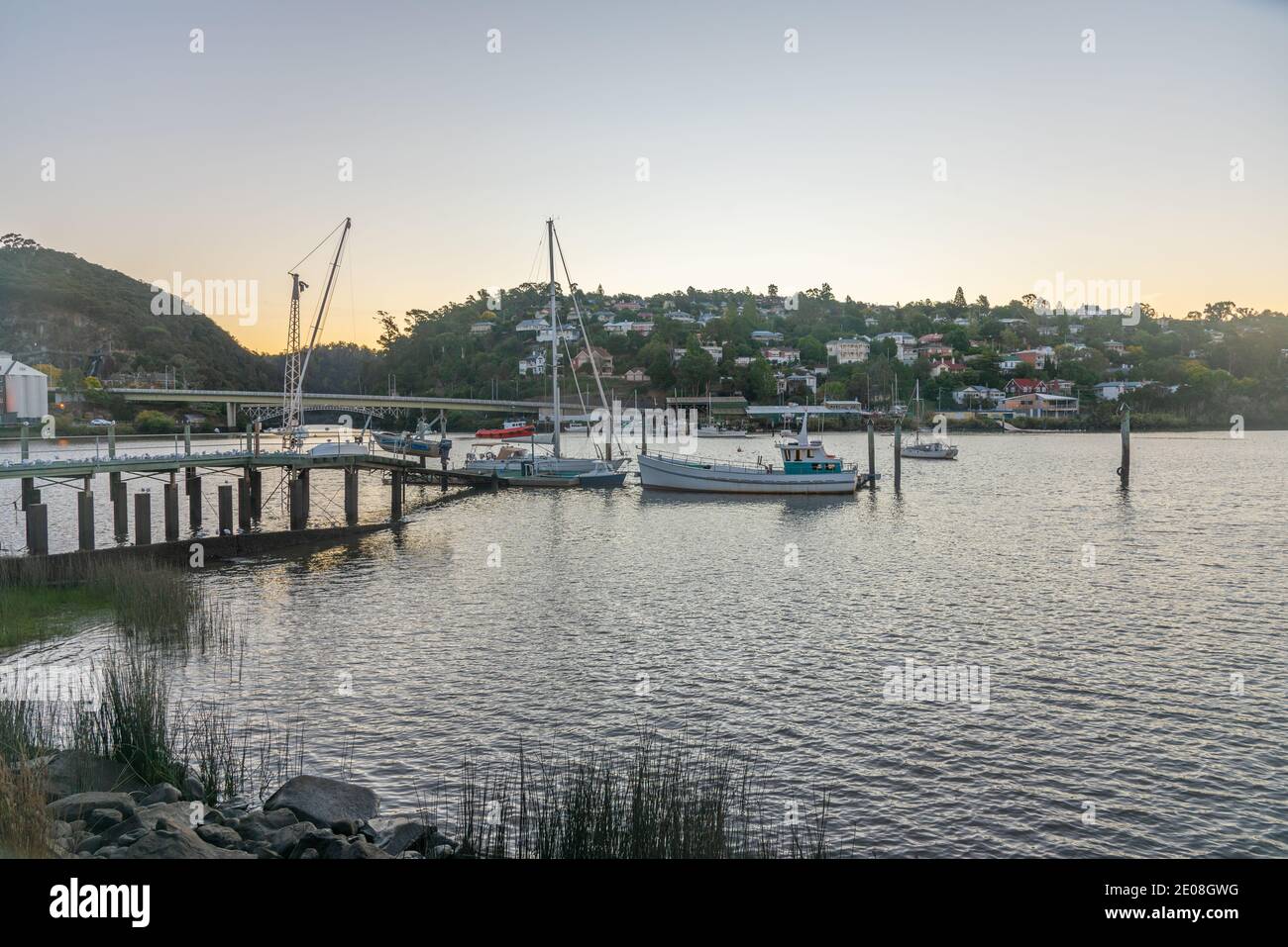Port at Tamar river in Launceston, Australia Stock Photo
