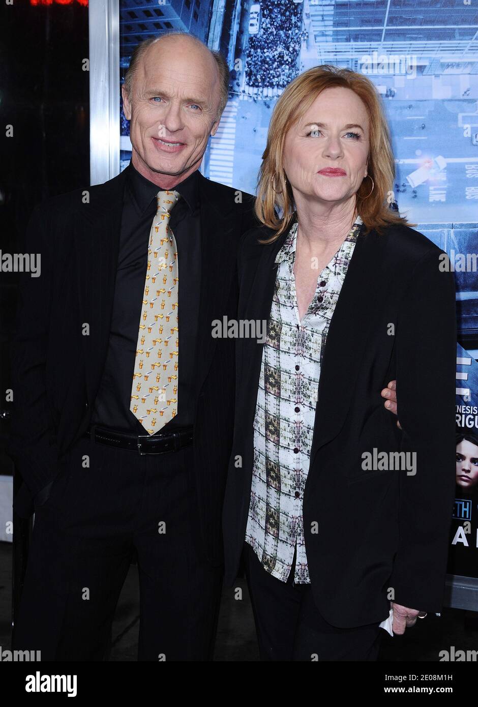 Ed Harris and Amy Madigan attend the 'Man on a Ledge' premiere at the Chinese Theatre in Los