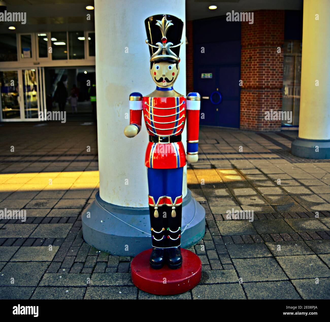Life size wooden toy soldier Stock Photo