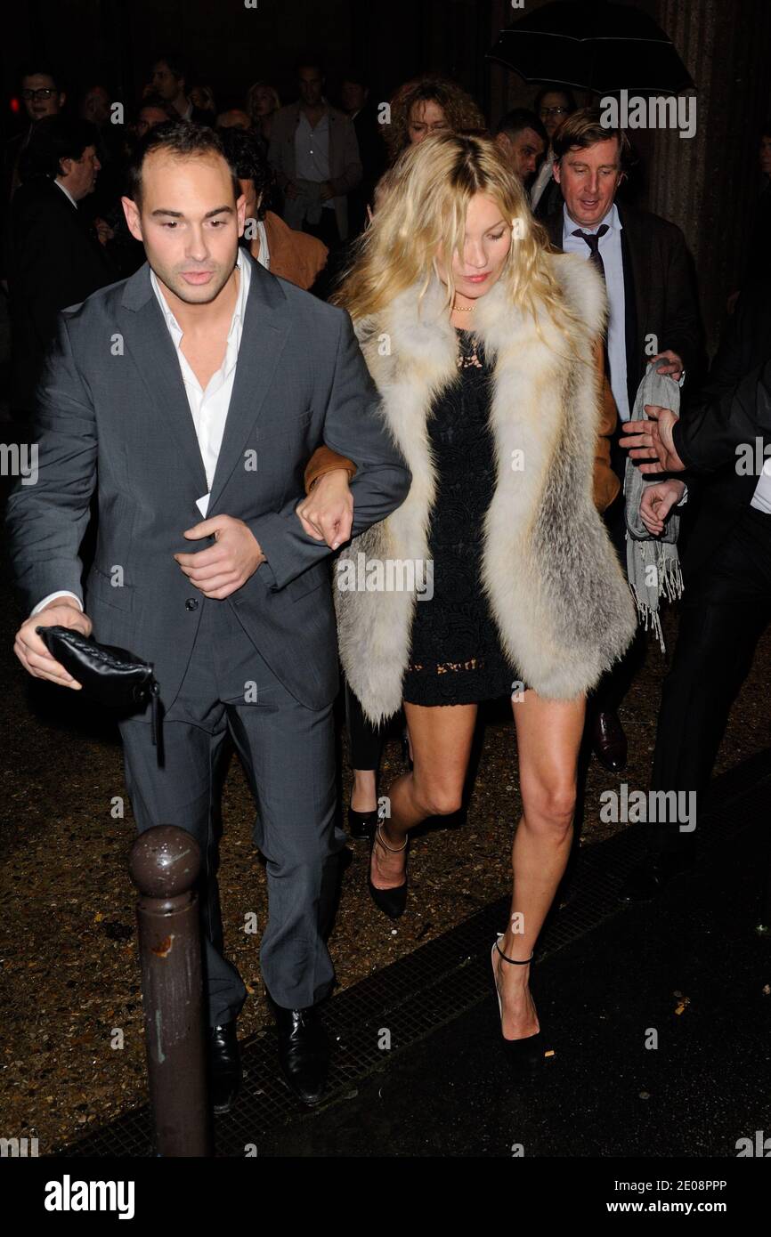 Kate Moss leaving the 24 Hours Museum Prada Party held at the 'Conseil  Economique et Social' in Paris, France, on January 24, 2012. Photo by Alban  Wyters/ABACAPRESS.COM Stock Photo - Alamy