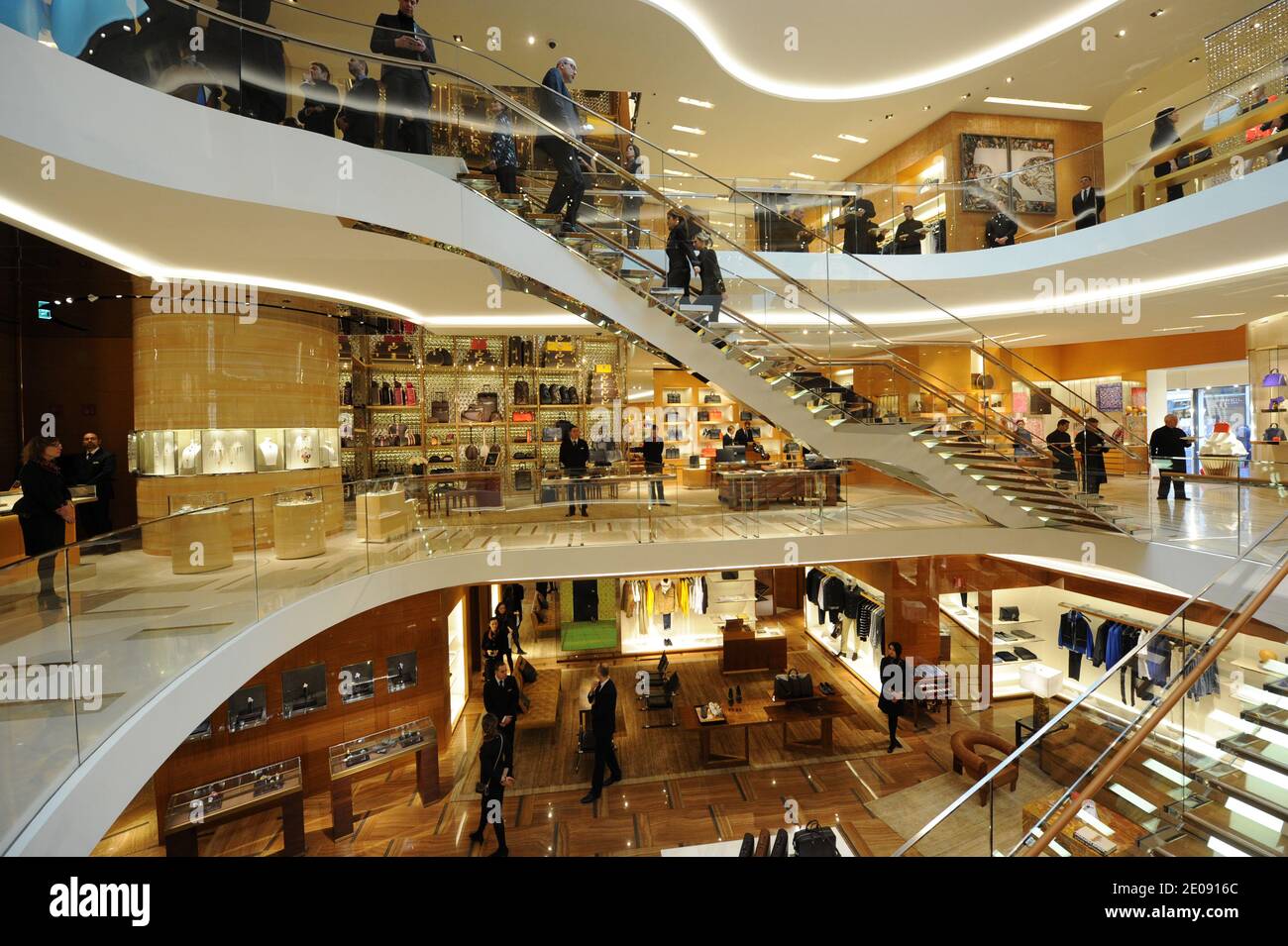 Inside view of the first ever Louis Vuitton Maison to open in Italy, in  Rome on January 27, 2012. An emblematic historical cinema in Rome reopens  as a new emblem of fashion