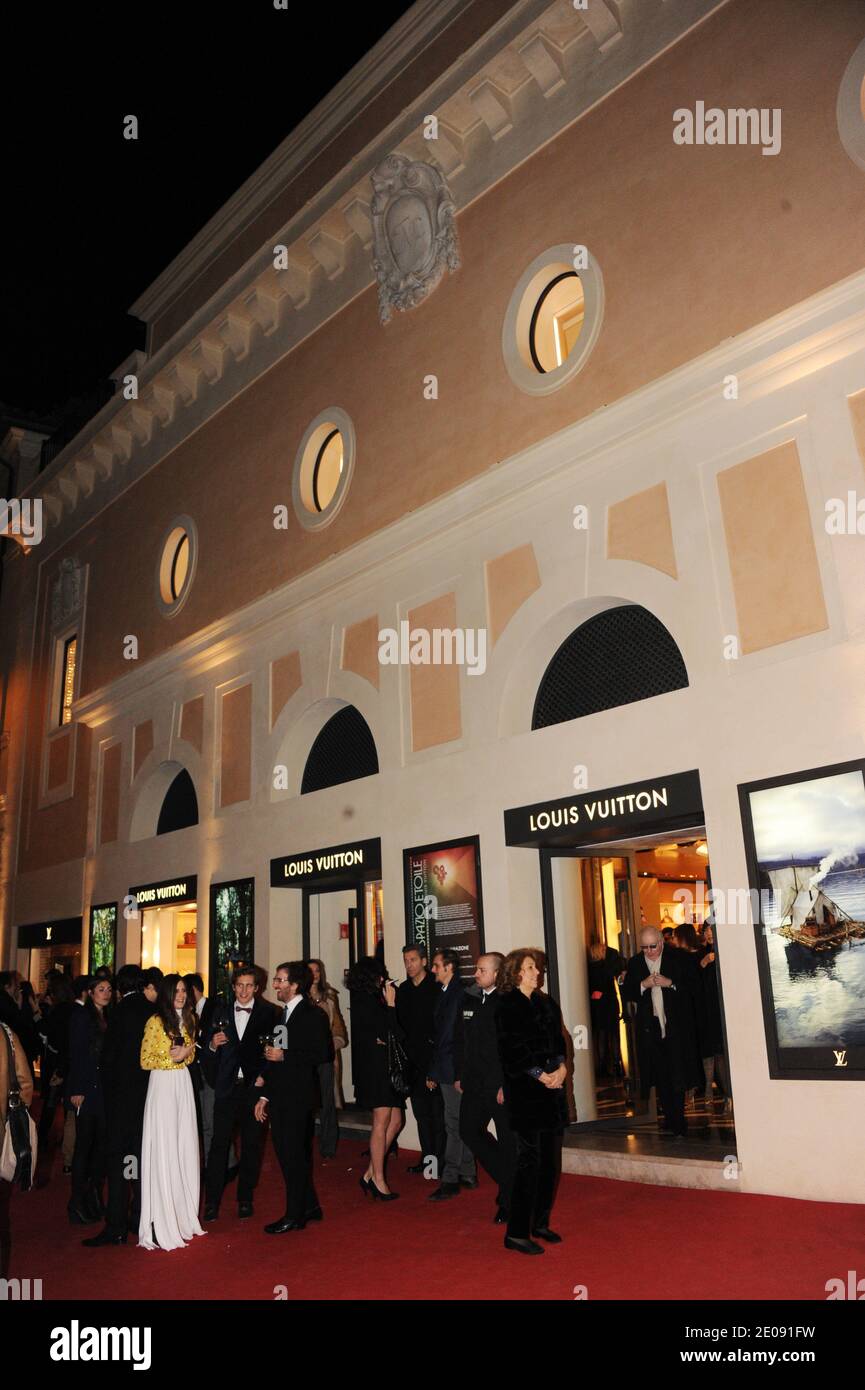 Architect and designer Peter Marino arriving for the opening of the first  Louis Vuitton Maison in Rome, Italy on January 27, 2012. The store is  called 'L'Etoile' after the name of the