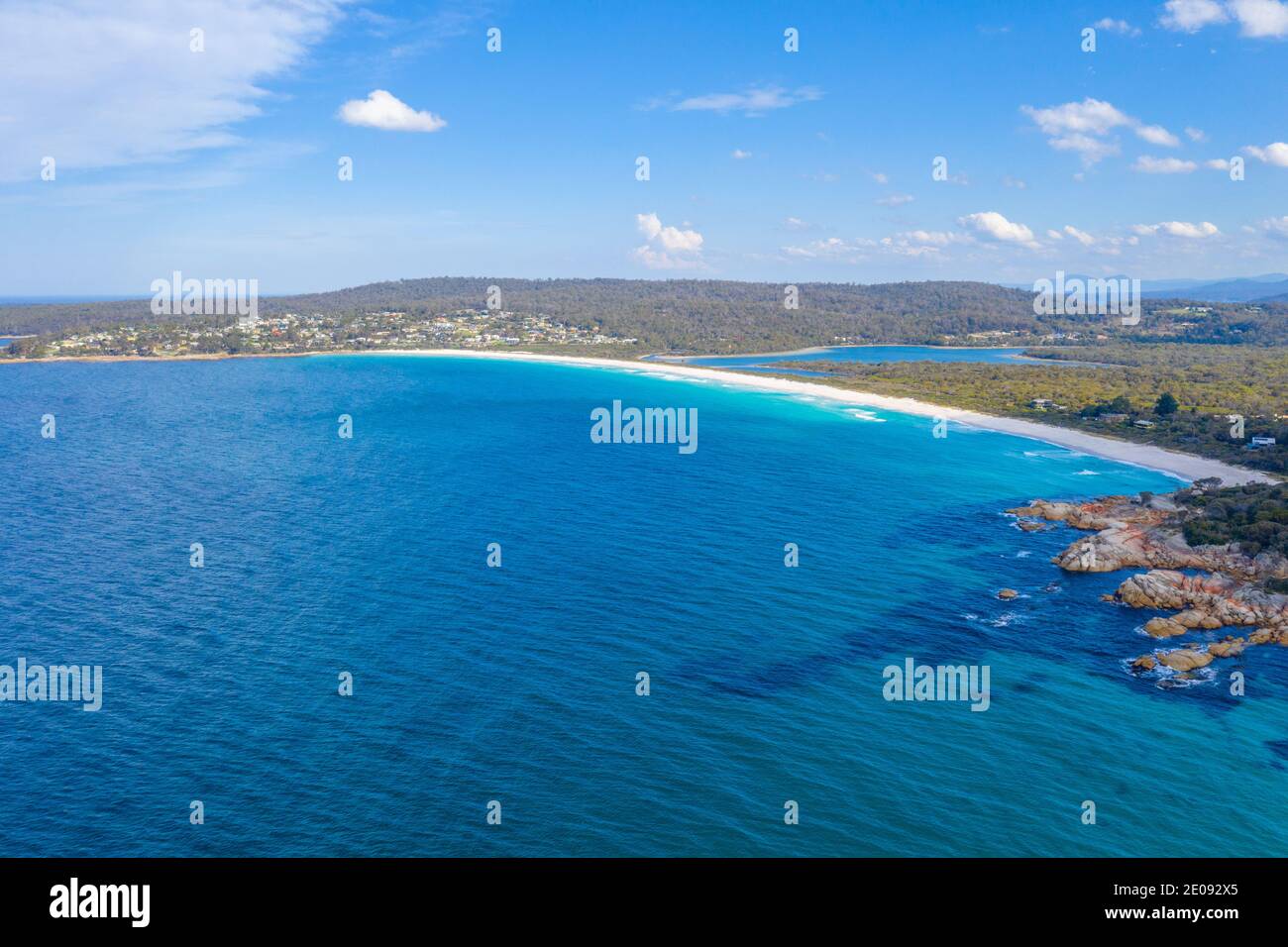 Aerial view of Binalong bay in Tasmania, Australia Stock Photo Alamy