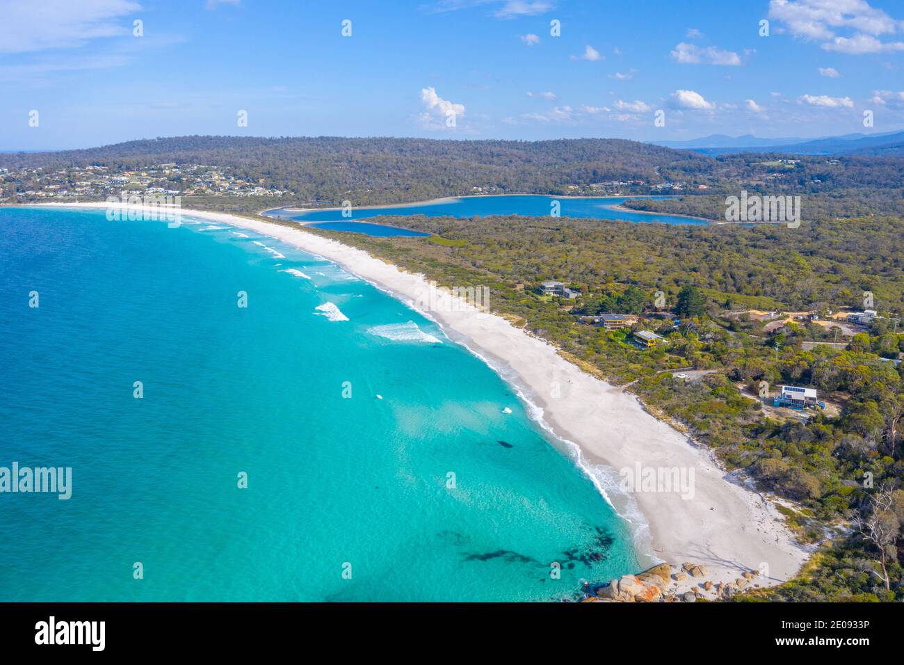 Aerial view of Binalong bay in Tasmania, Australia Stock Photo Alamy