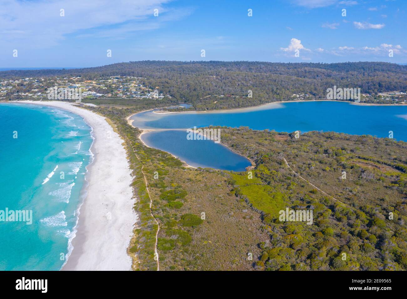 Aerial view of Binalong bay in Tasmania, Australia Stock Photo Alamy