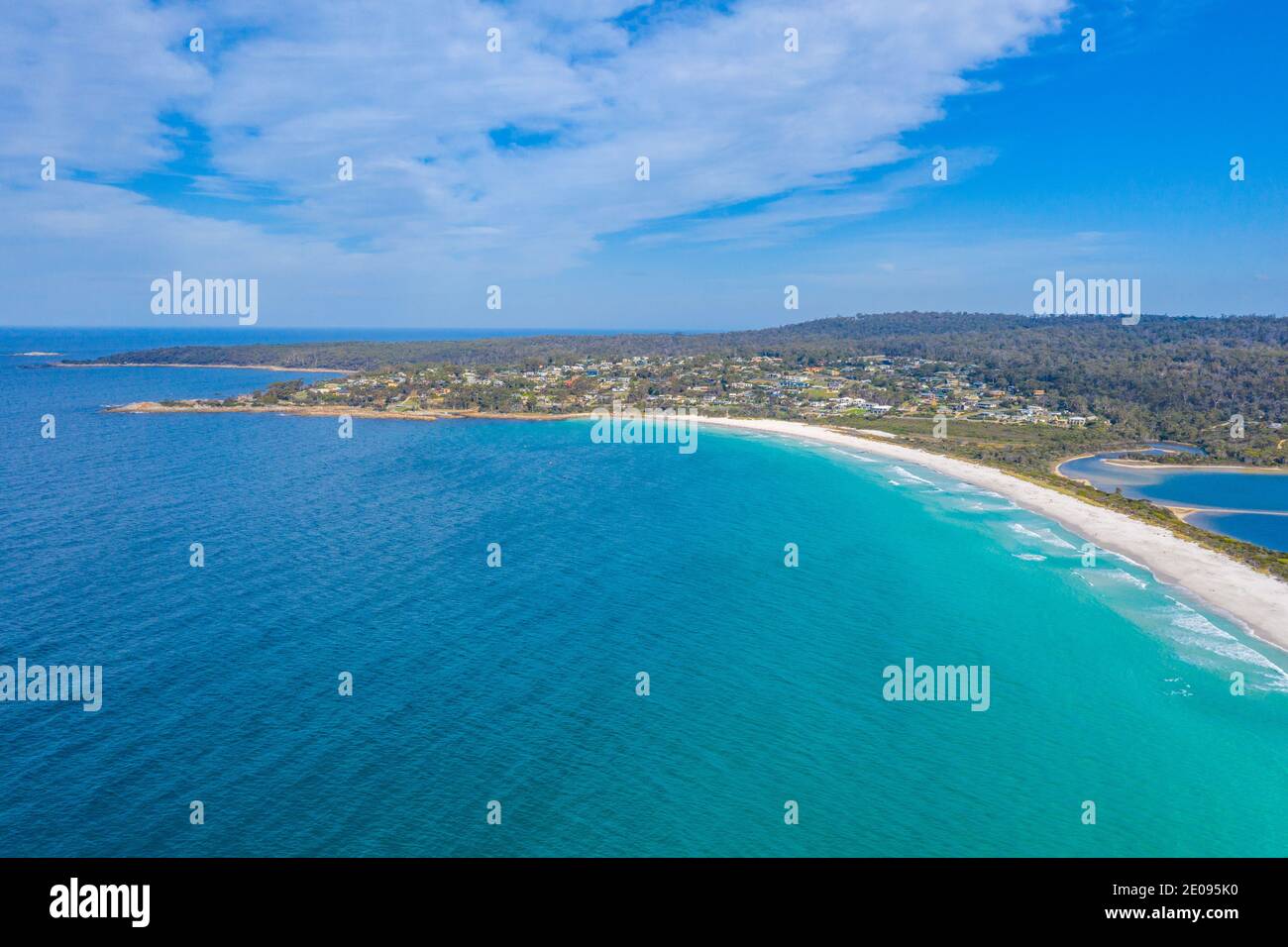 Aerial view of Binalong bay in Tasmania, Australia Stock Photo Alamy