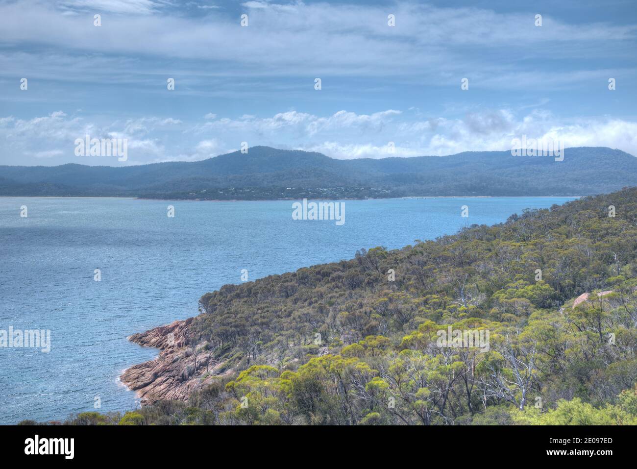 Aerial view of Coles bay in Tasmania, Australia Stock Photo Alamy