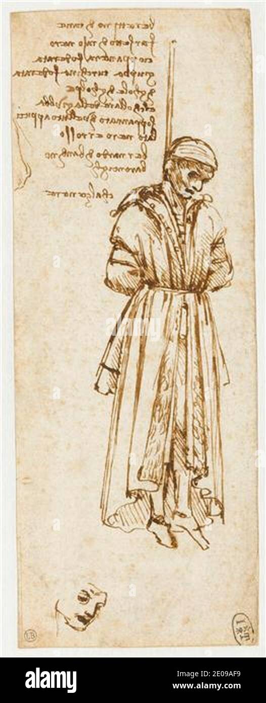 Leonardo da Vinci - Etude d'un pendu, NI1777; AI659. Stock Photo