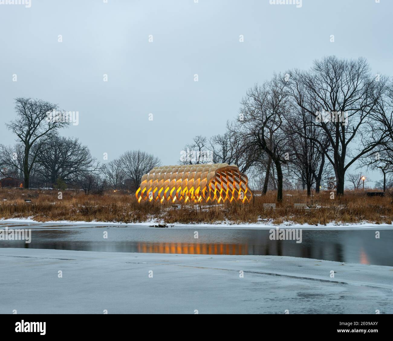 People's Gas Education Pavilion in Lincoln Park - designed by Studio Gang Stock Photo