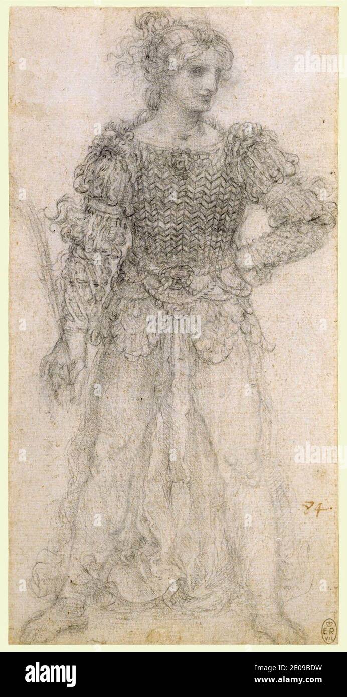 Leonardo da Vinci - A standing masquerader c.1517-18. Stock Photo