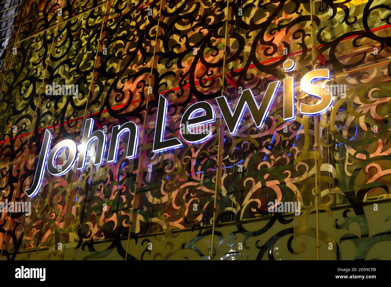 John Lewis logo on Leicester store Stock Photo Alamy