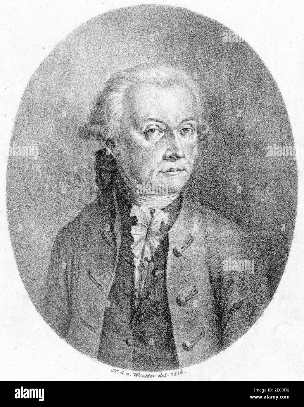 Leopold Mozart, Lithographie von Heinrich E Winter Stock Photo - Alamy
