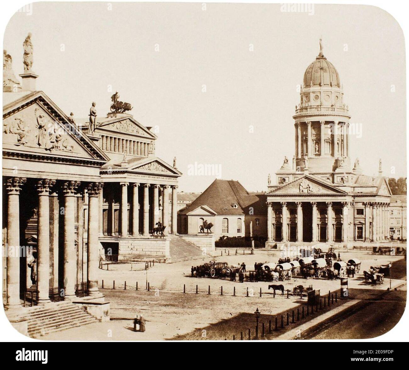 Leopold-Ahrendts gendarmenmarkt-mit-deutschem-dom-1856-58. Stock Photo