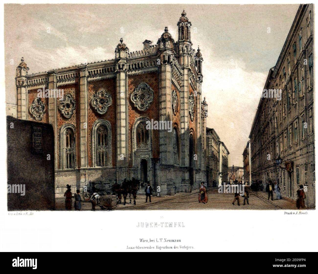 Leopoldstädter Tempel 1860 Rudolf von Alt Lithographie Stock Photo Alamy