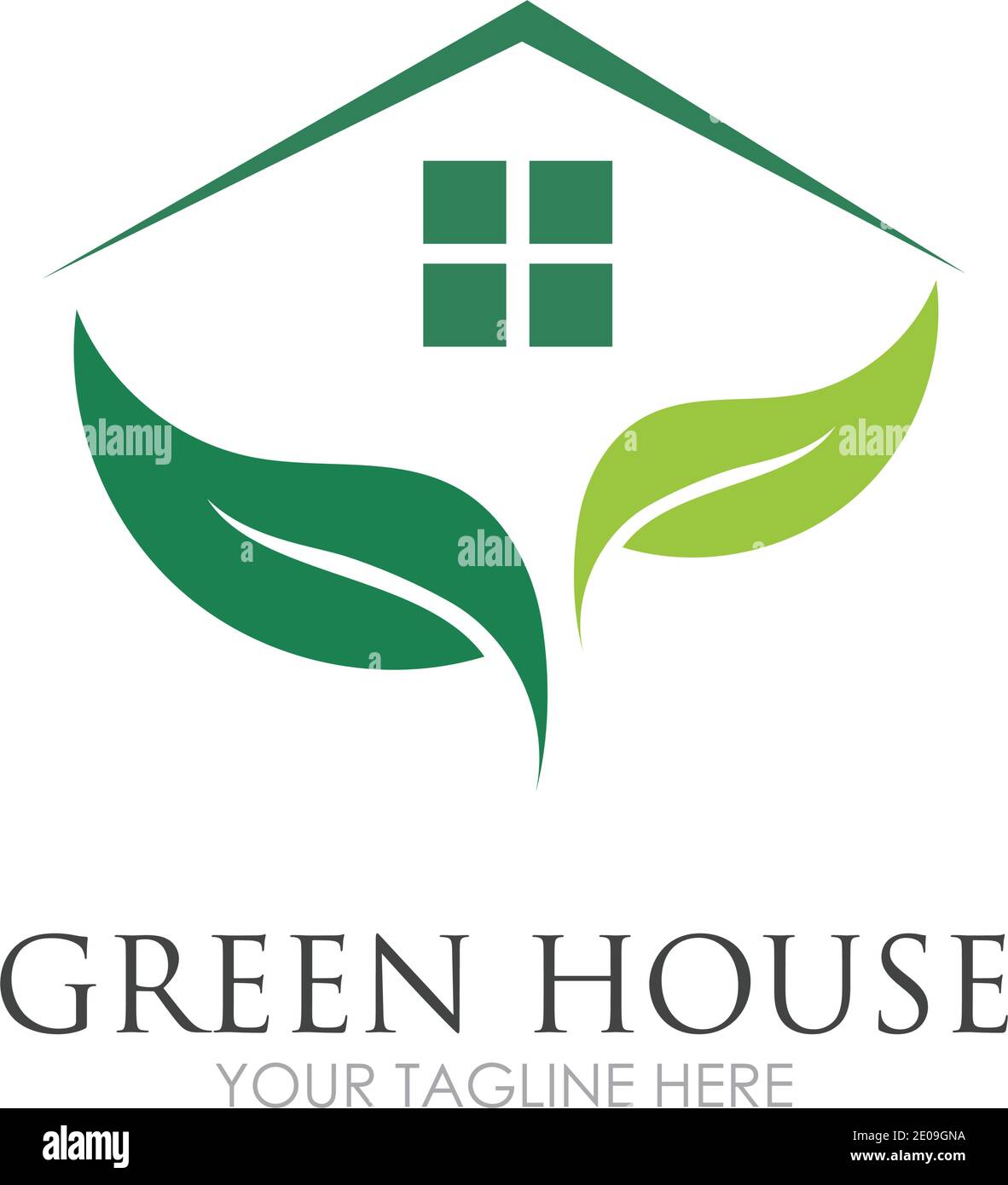 Green House Logo Template Design Vector Illustration Stock Vector Image ...