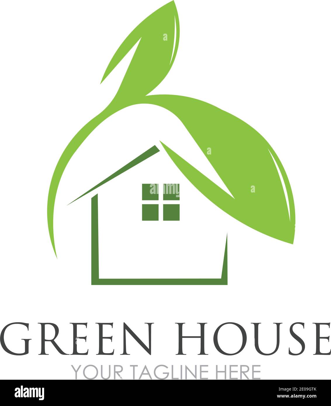 Green House Logo Template Design Vector Illustration Stock Vector