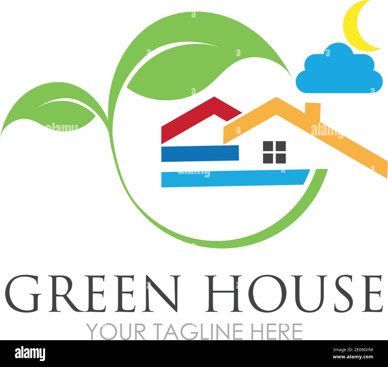 Green House Logo Template Design Vector Illustration Stock Vector Image ...