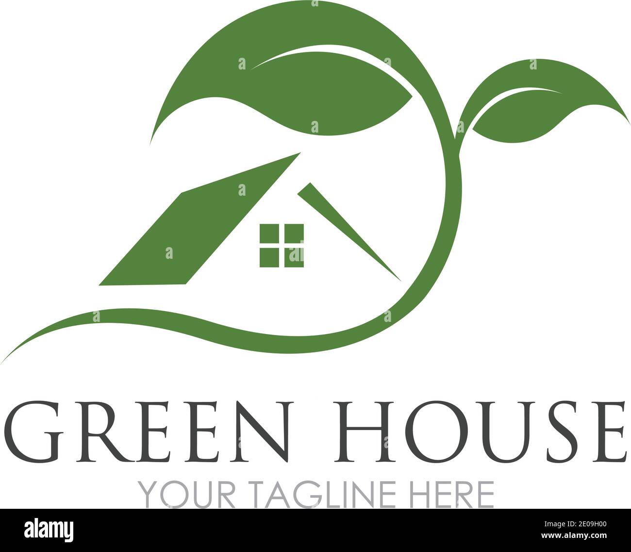 Green House Logo Template Design Vector Illustration Stock Vector