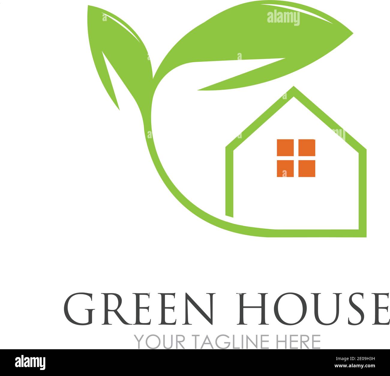 Green House Logo Template Design Vector Illustration Stock Vector Image ...