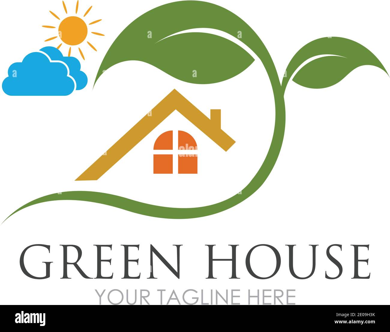 Green House Logo Template Design Vector Illustration Stock Vector Image ...