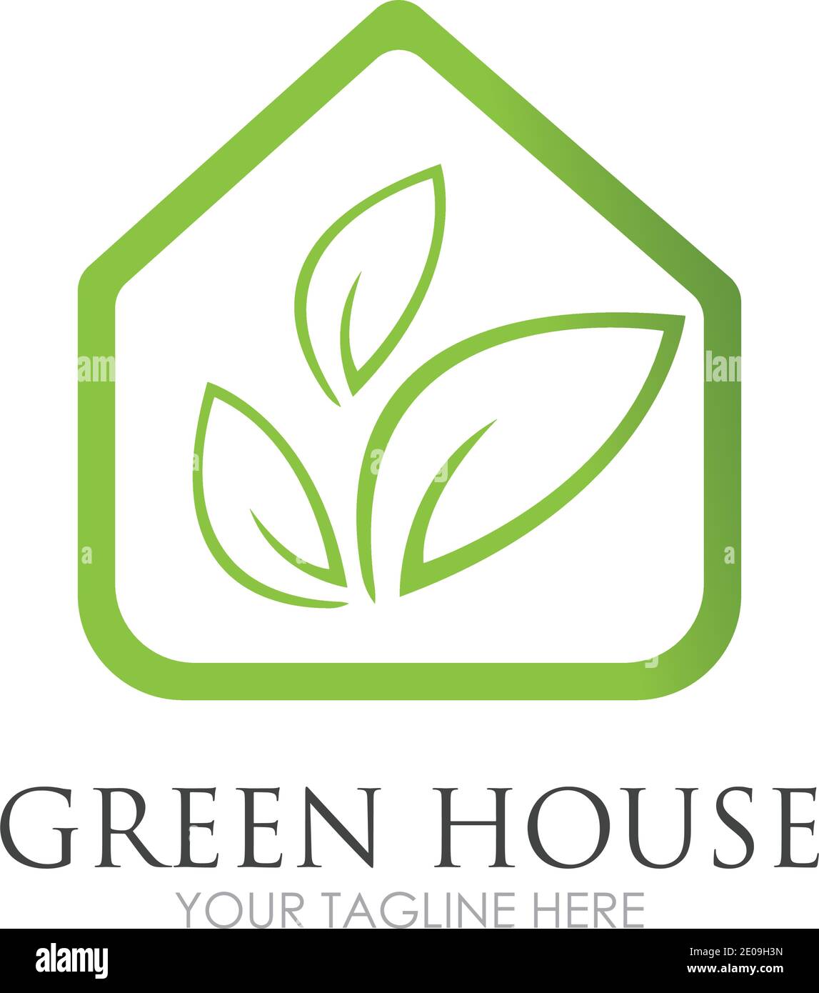 Green House Logo Template Design Vector Illustration Stock Vector