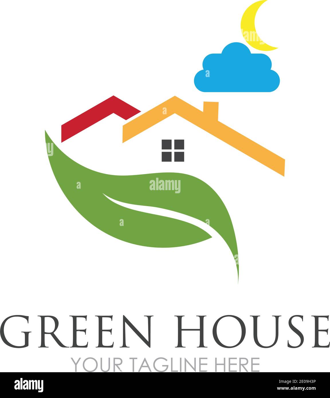 Green House Logo Template Design Vector Illustration Stock Vector