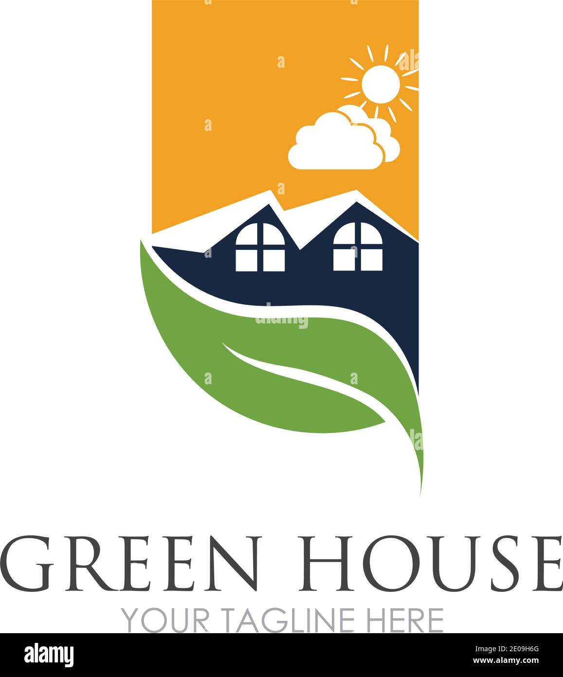 Green House Logo Template Design Vector Illustration Stock Vector Image ...