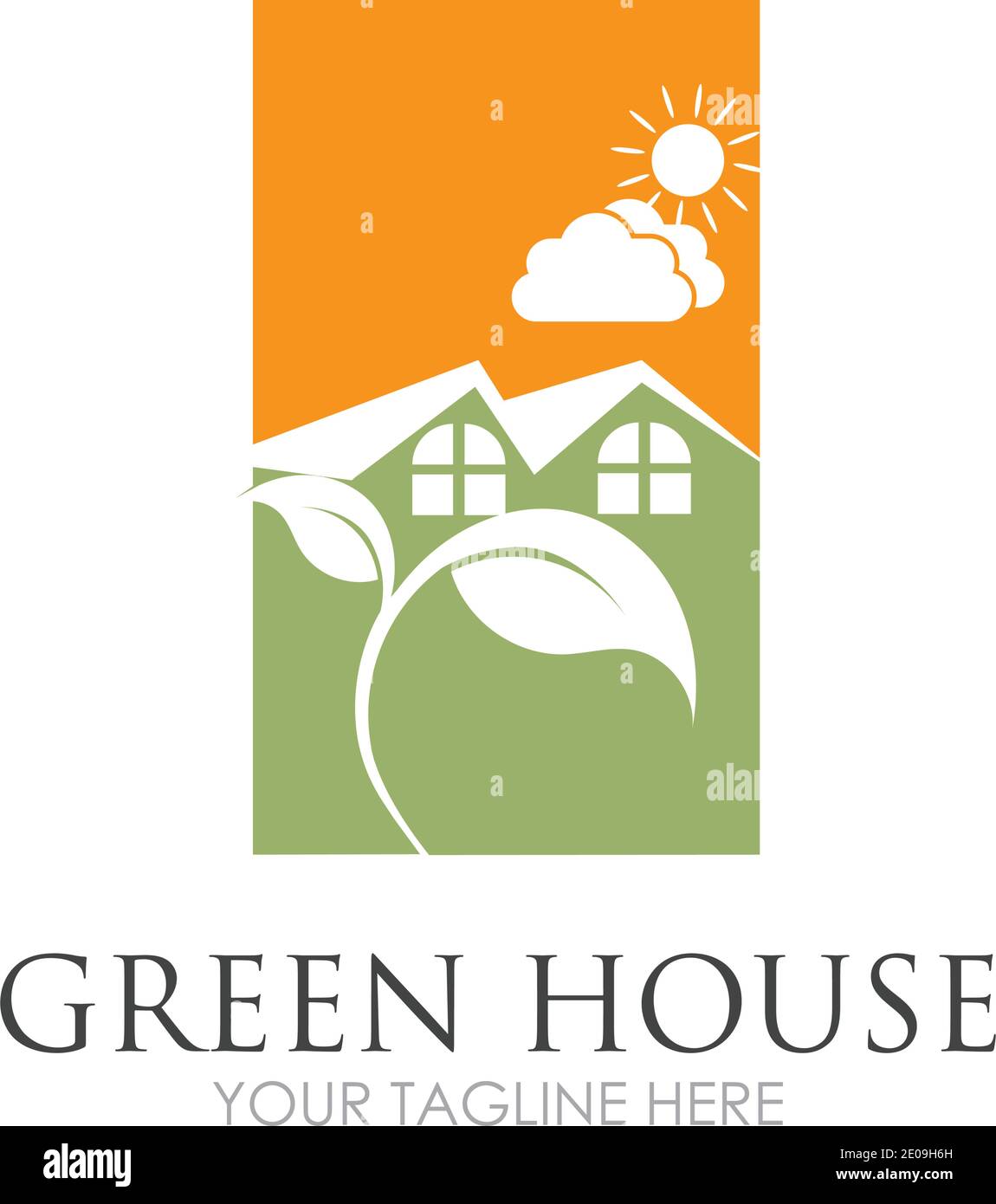 Green House Logo Template Design Vector Illustration Stock Vector Image ...