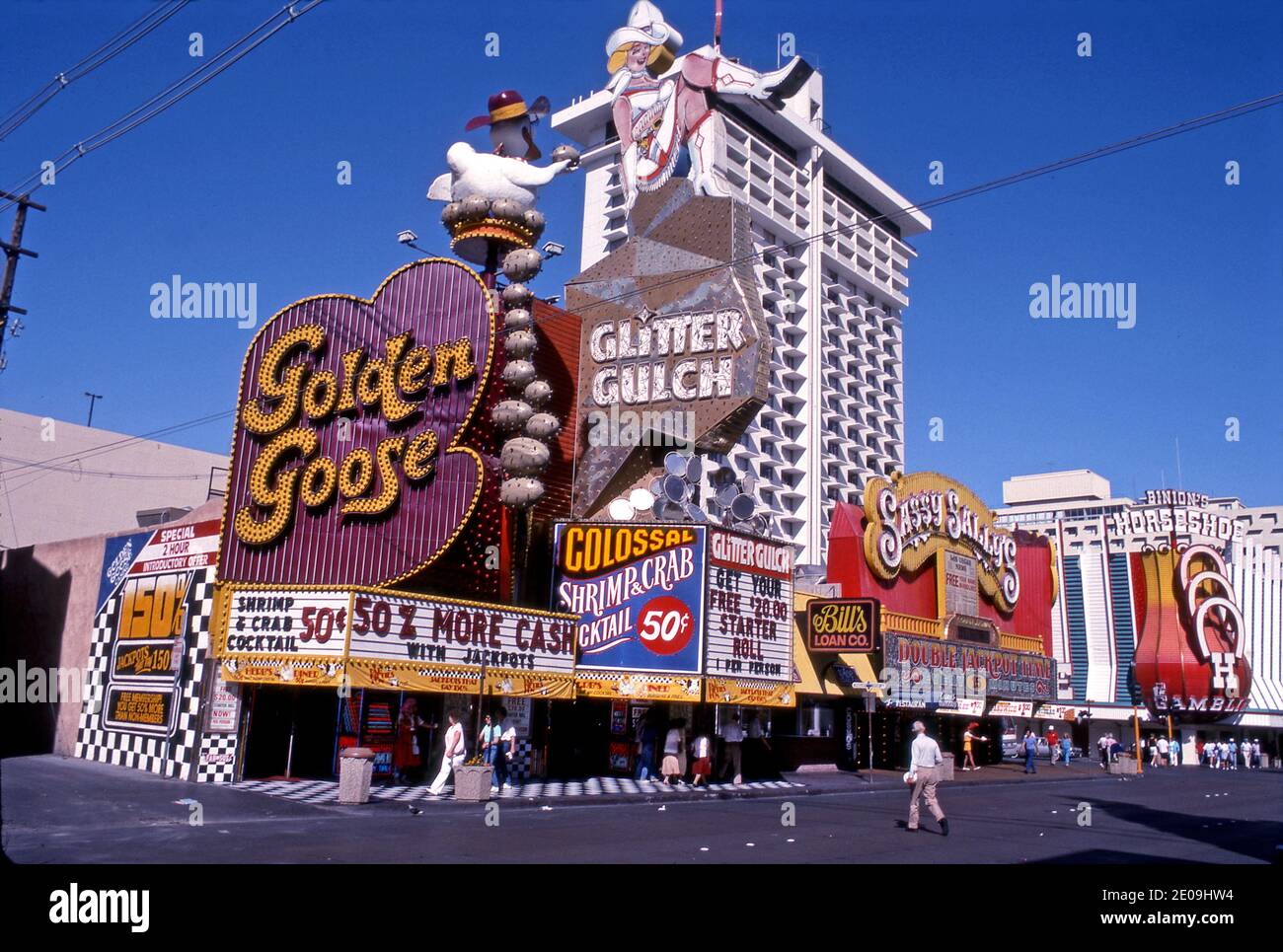 Fremont Street in Downtown Las Vegas, Nevada circa 1979 Stock Photo