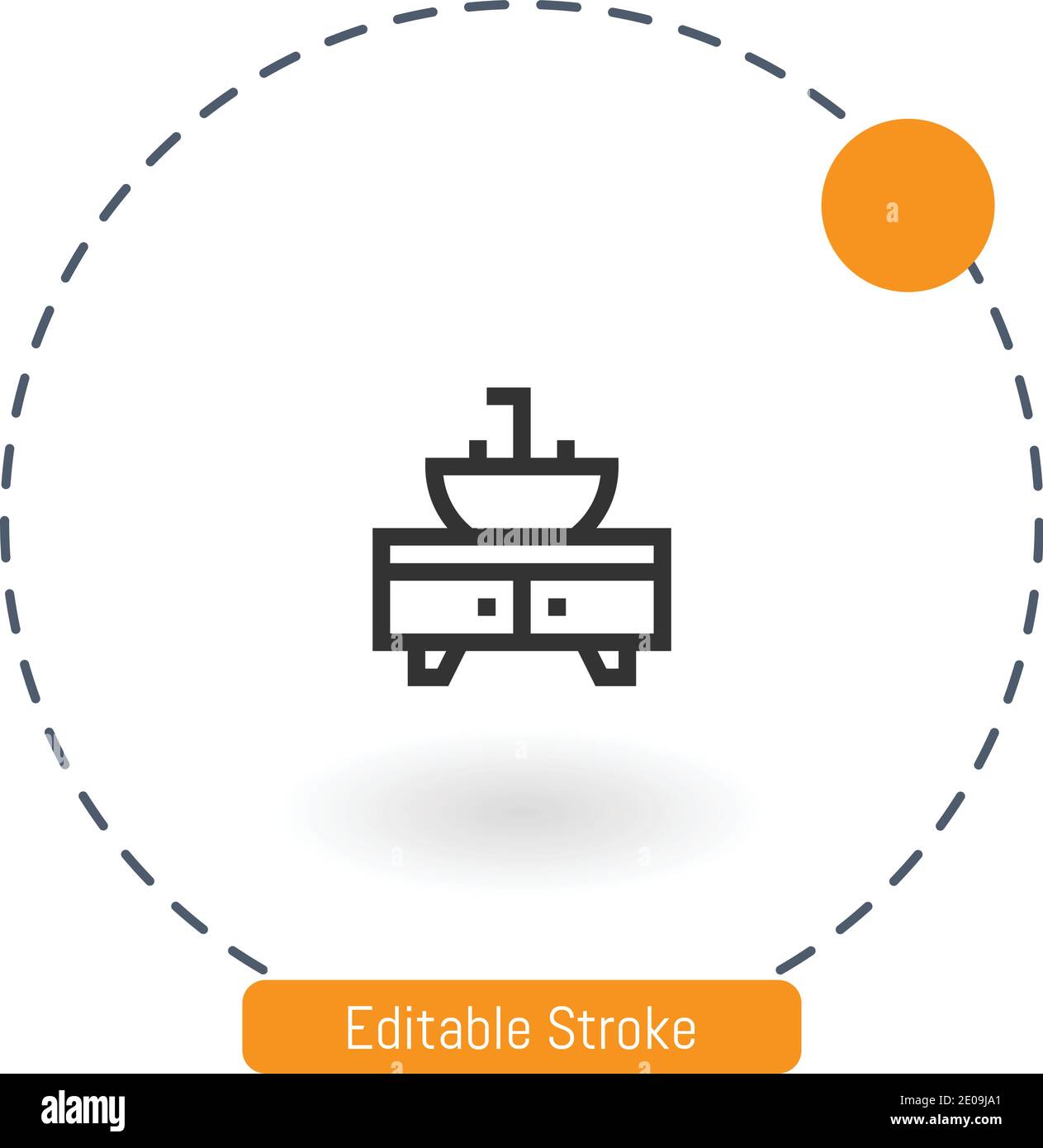 sink vector icon editable stroke outline icons for web and mobile Stock ...