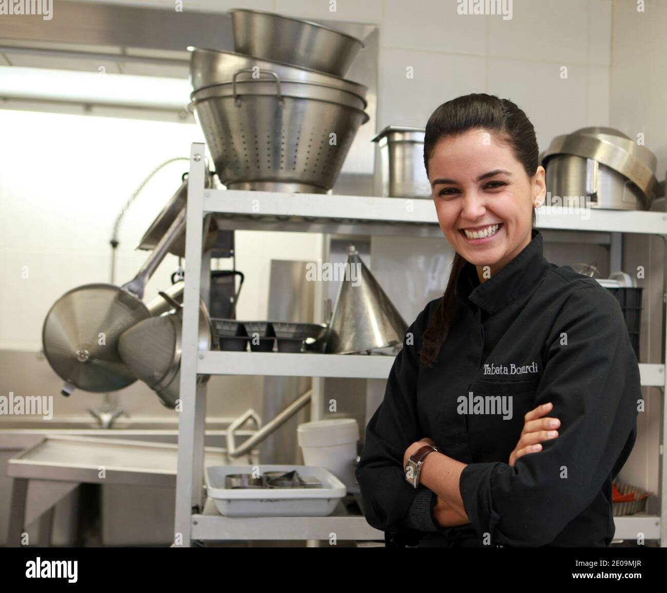 EXCLUSIVE - M6 TV Show 'Top Chef' cooking contest candidate, brazilian-born Tabata Bonardi pictured in Lyon, France on February 1st, 2012. Photo by Vincent Dargent/ABACAPRESS.COM Stock Photo