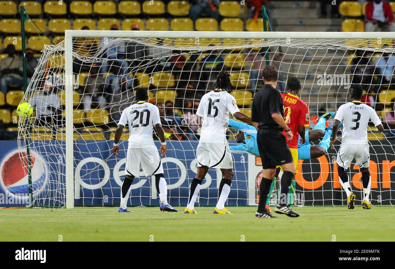 Ghana's Emmanuel Badu Agyemang scores ( not in picture) the 2012 African Cup of Nations soccer match, Ghana Vs Equatorial Guinea in Franceville, Gabon on February 2, 2012. The match ended in a 1-1 draw. Photo by ABACAPRESS.COM Stock Photo