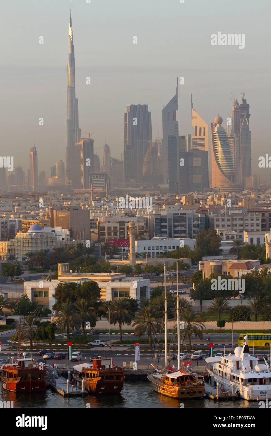 DUBAI CITY, UNITED ARAB EMIRATES.VUE DE DUBAI, EMIRATS ARABES UNIS. PHOTO BY FREDERIC REGLAIN/ABACAPRESS.COM Stock Photo