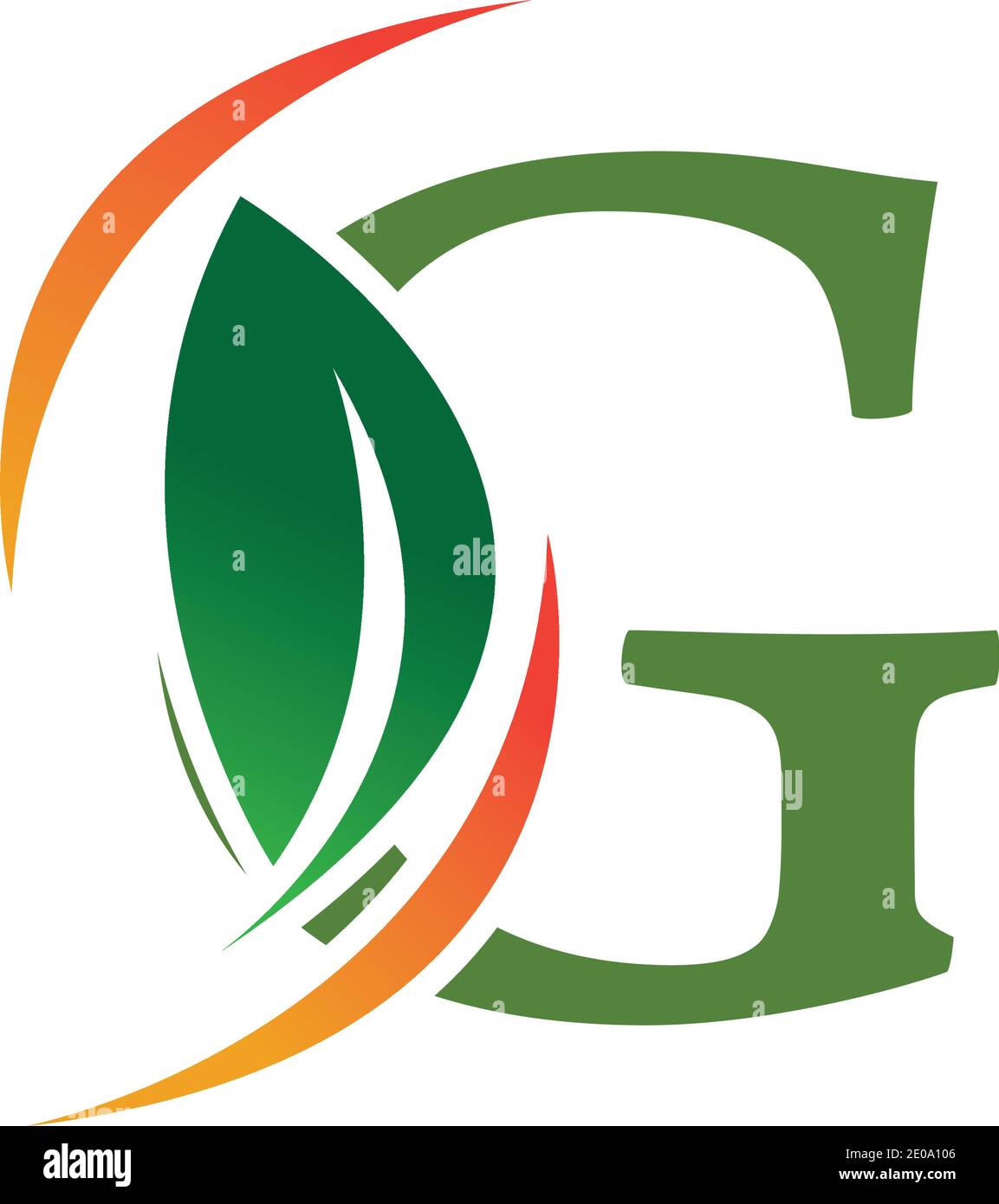 green eco leaf letter G logo illustration design template Stock Vector ...