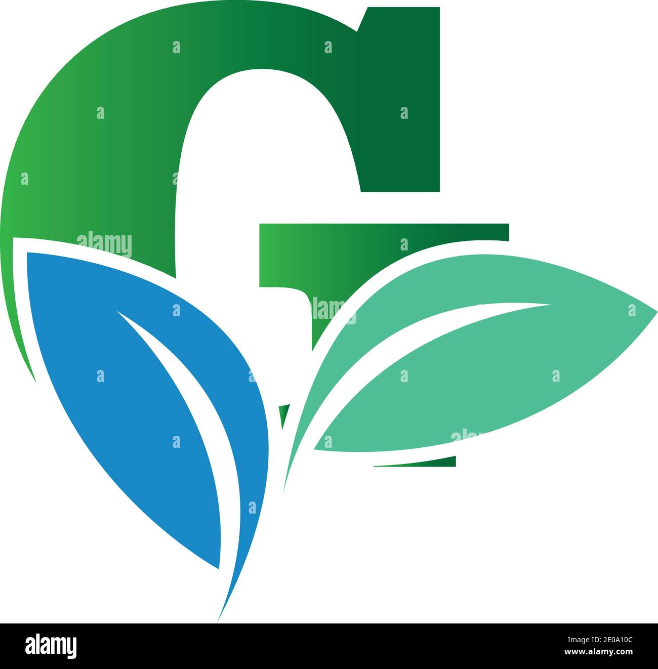 green eco leaf letter G logo illustration design template Stock Vector ...