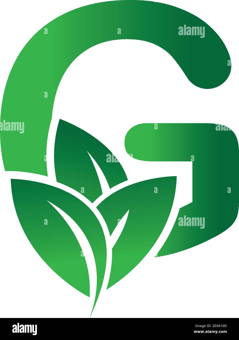 green eco leaf letter G logo illustration design template Stock Vector ...