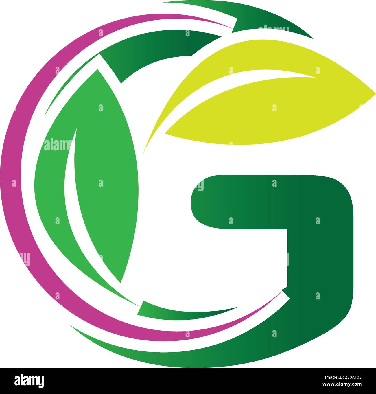 green eco leaf letter G logo illustration design template Stock Vector ...