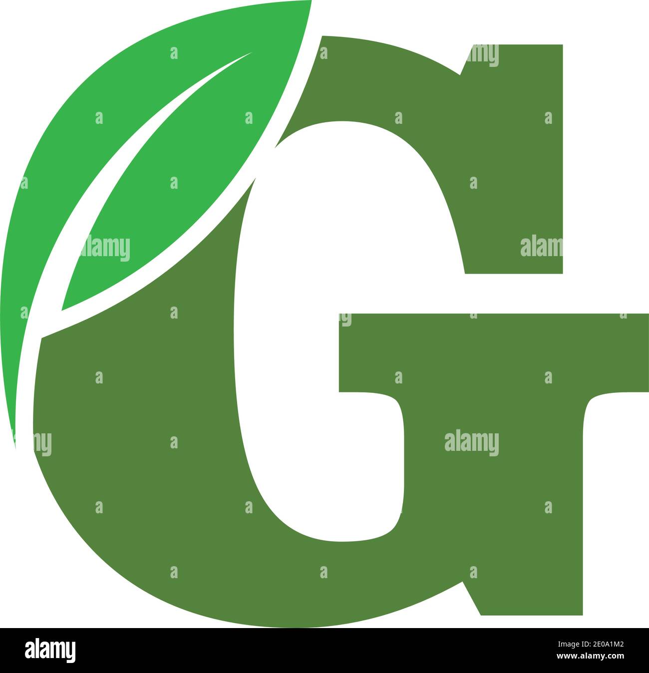 green eco leaf letter G logo illustration design template Stock Vector ...