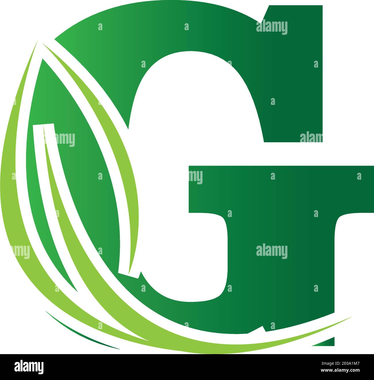 green eco leaf letter G logo illustration design template Stock Vector ...