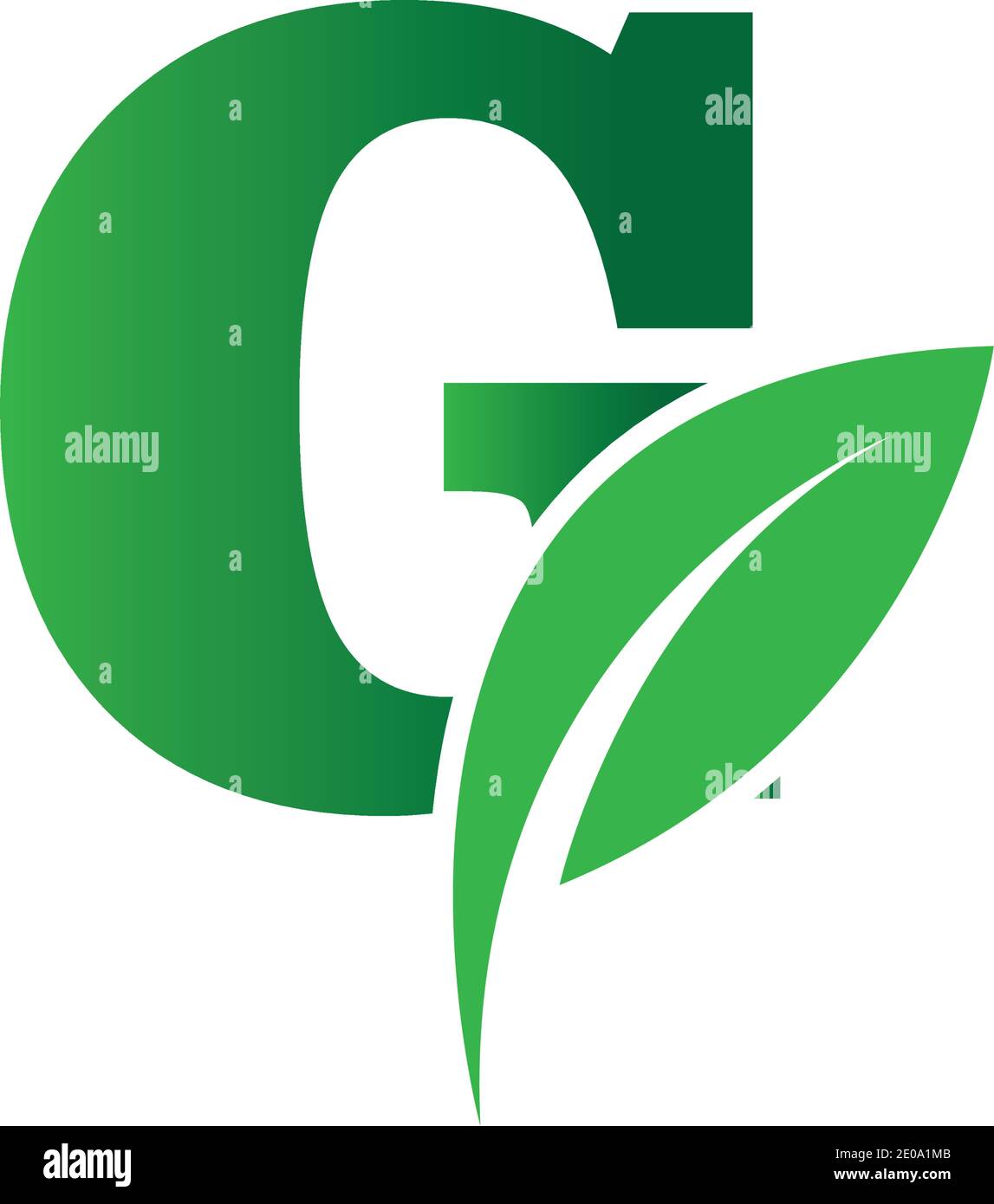green eco leaf letter G logo illustration design template Stock Vector ...