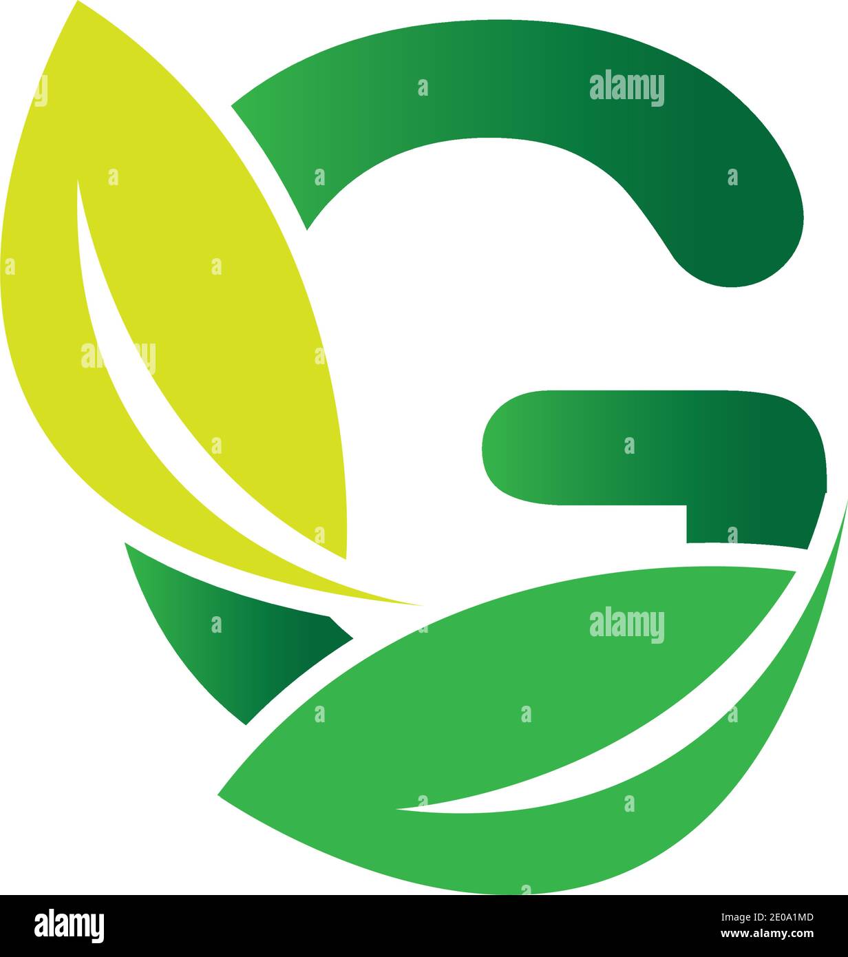 green eco leaf letter G logo illustration design template Stock Vector ...
