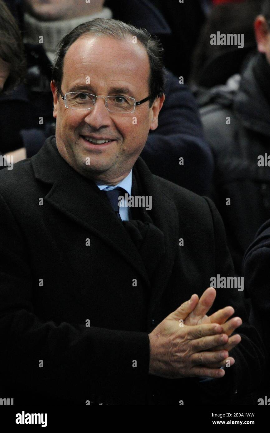 Socialist candidate Francois Hollande before the Rugby RBS 6 Nations ...