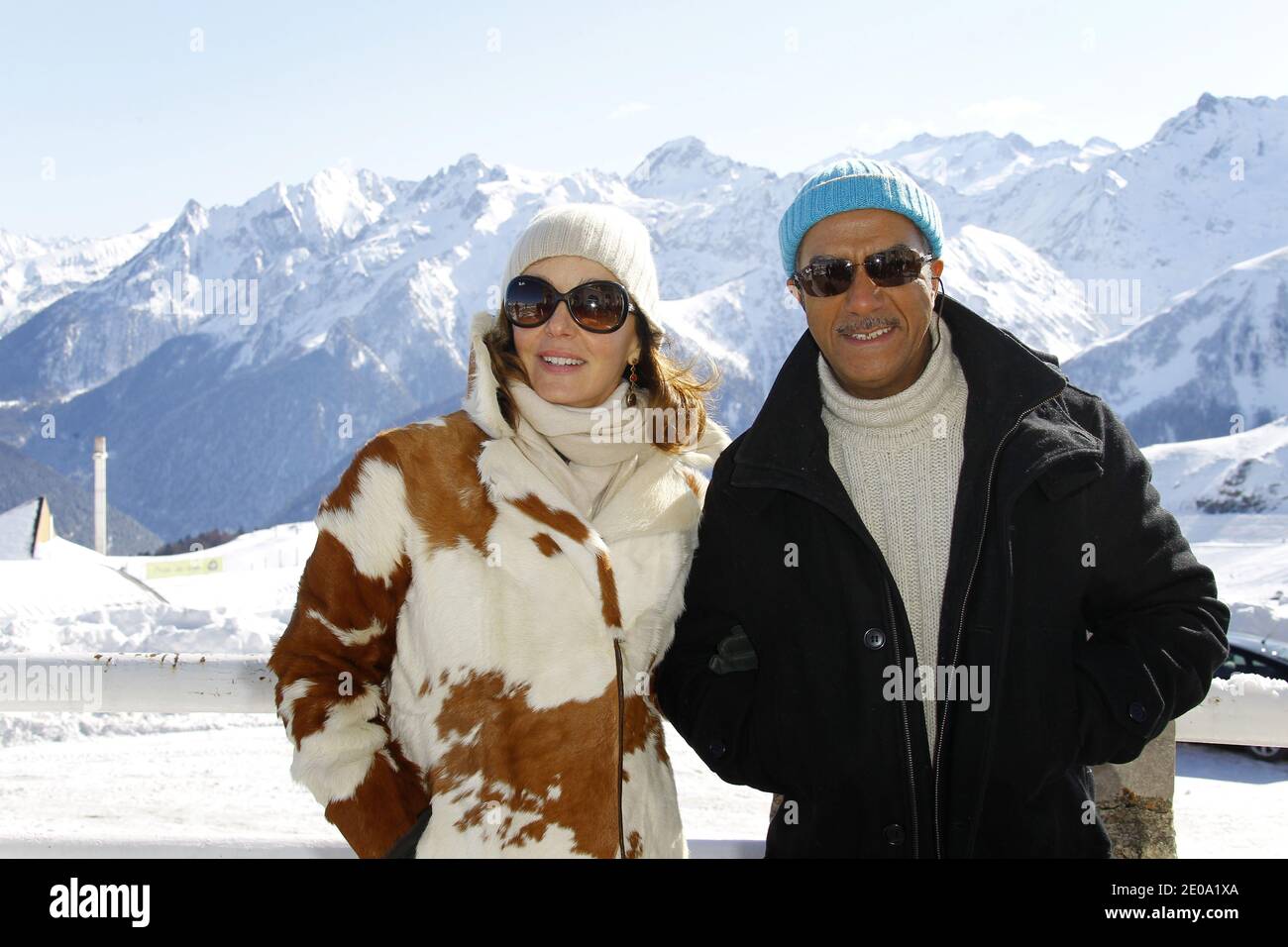 Pascal Legitimus and Philippine LeroyBeaulieu Jawad posing during the 14th Luchon Television