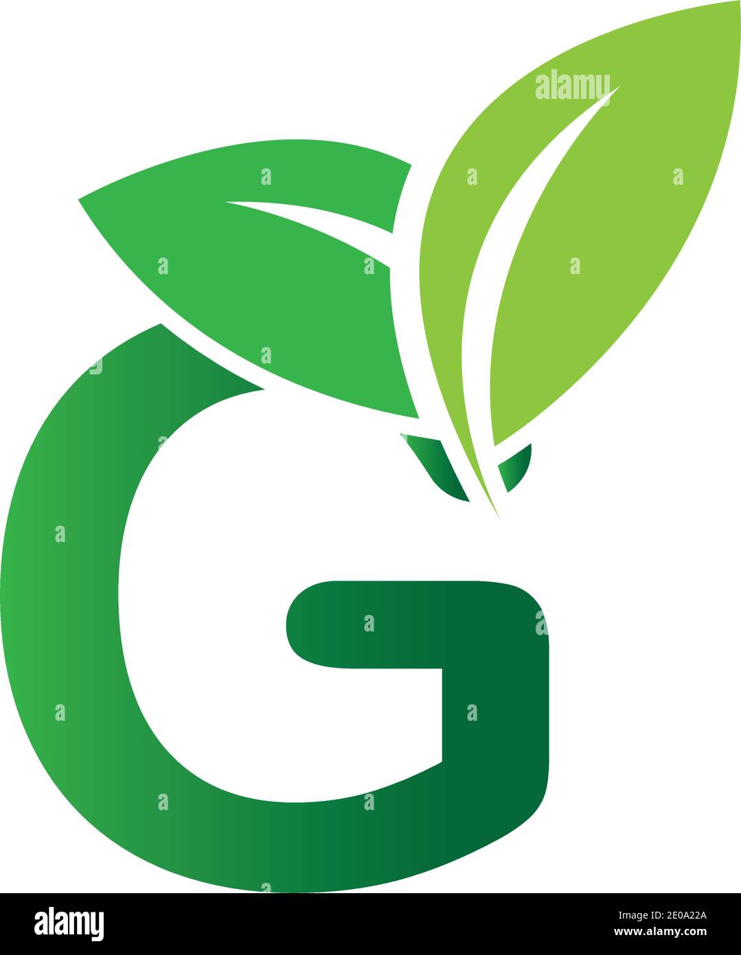 green eco leaf letter G logo illustration design template Stock Vector ...