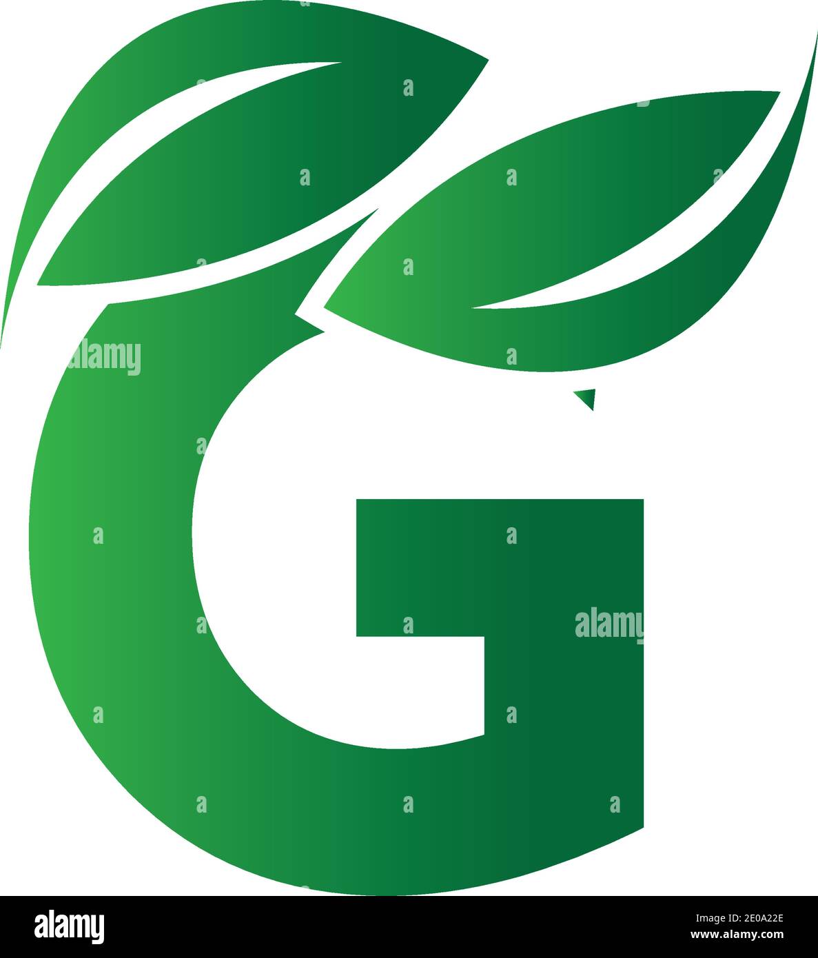 green eco leaf letter G logo illustration design template Stock Vector ...