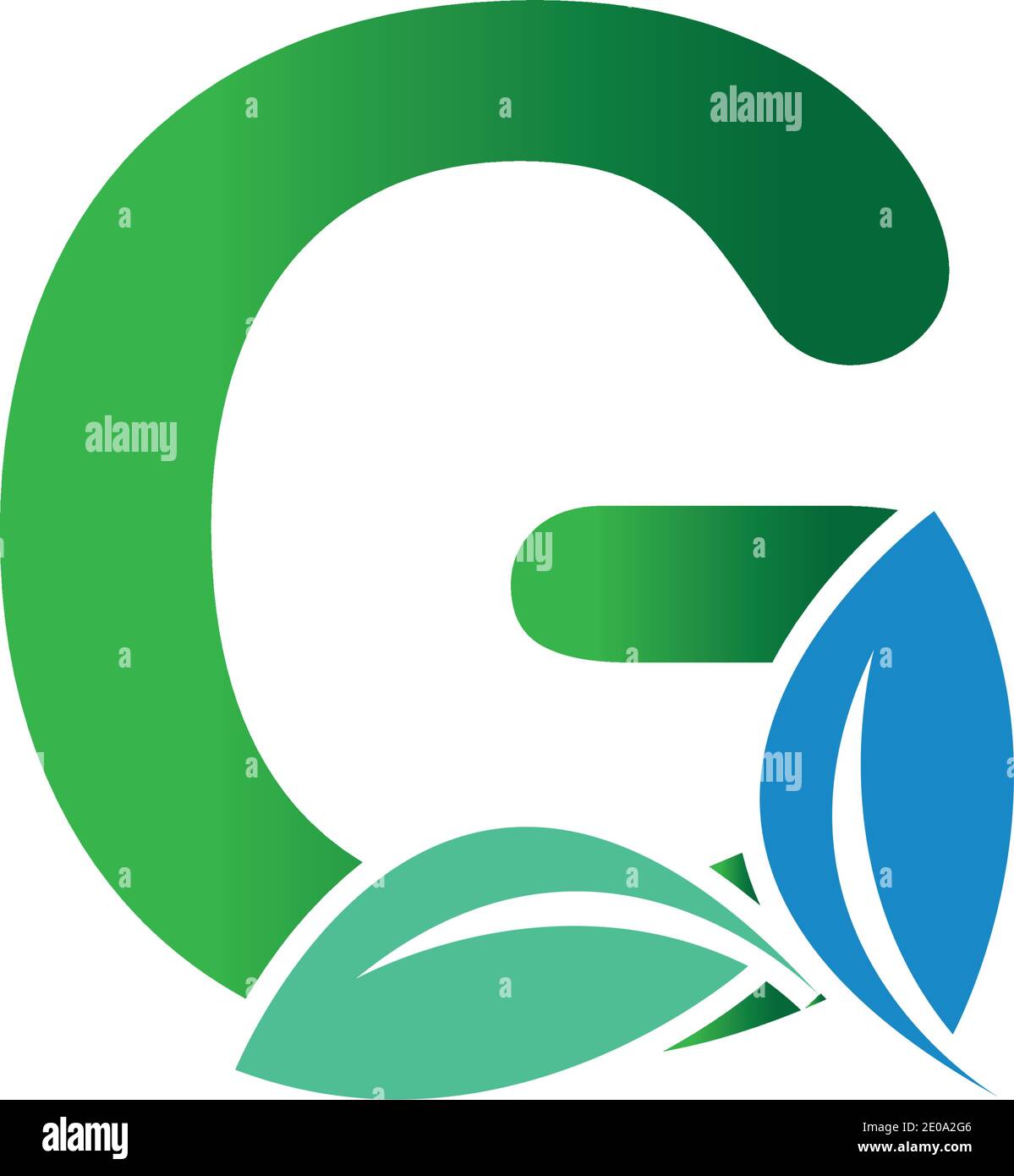 green eco leaf letter G logo illustration design template Stock Vector ...