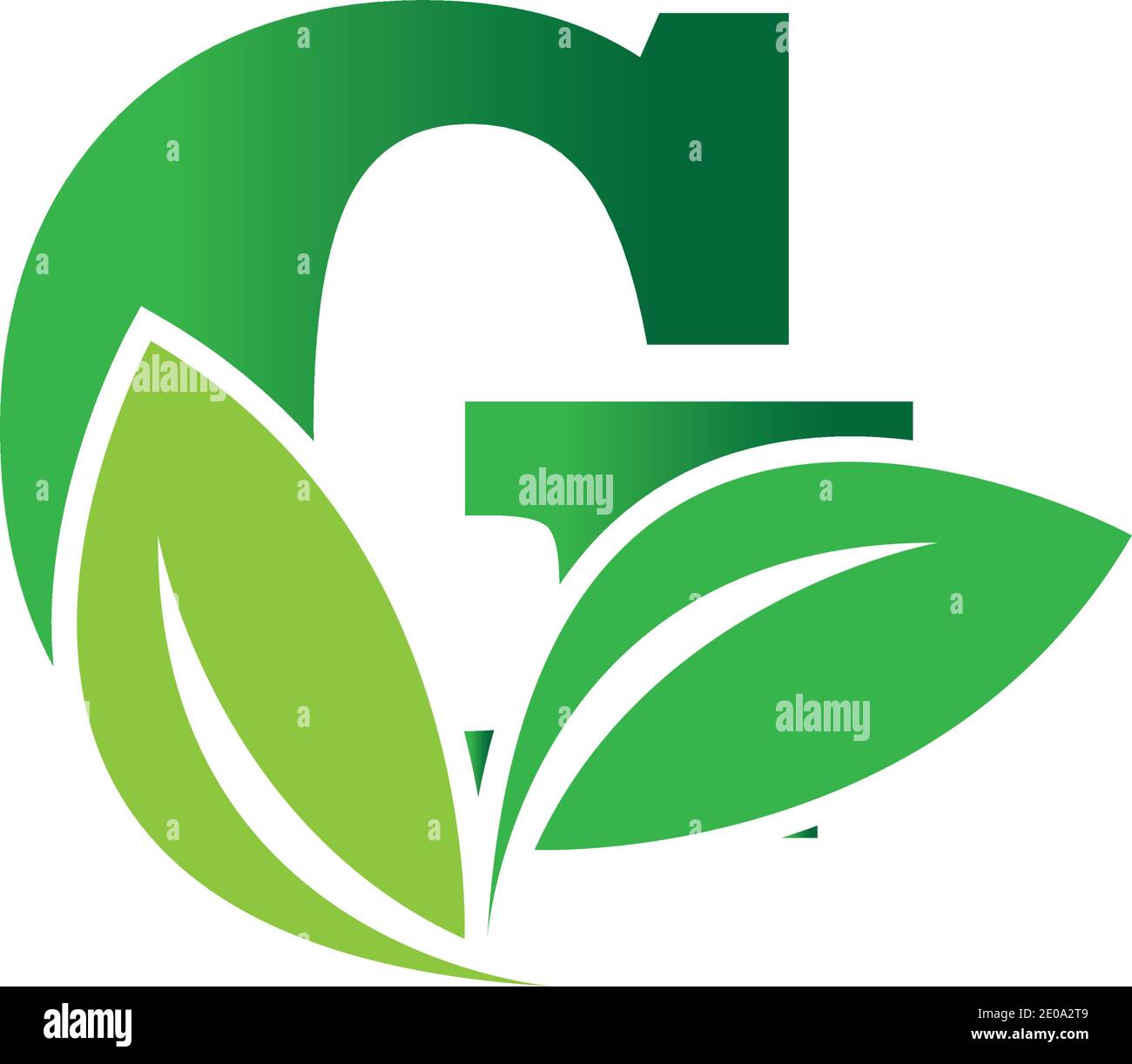 green eco leaf letter G logo illustration design template Stock Vector ...