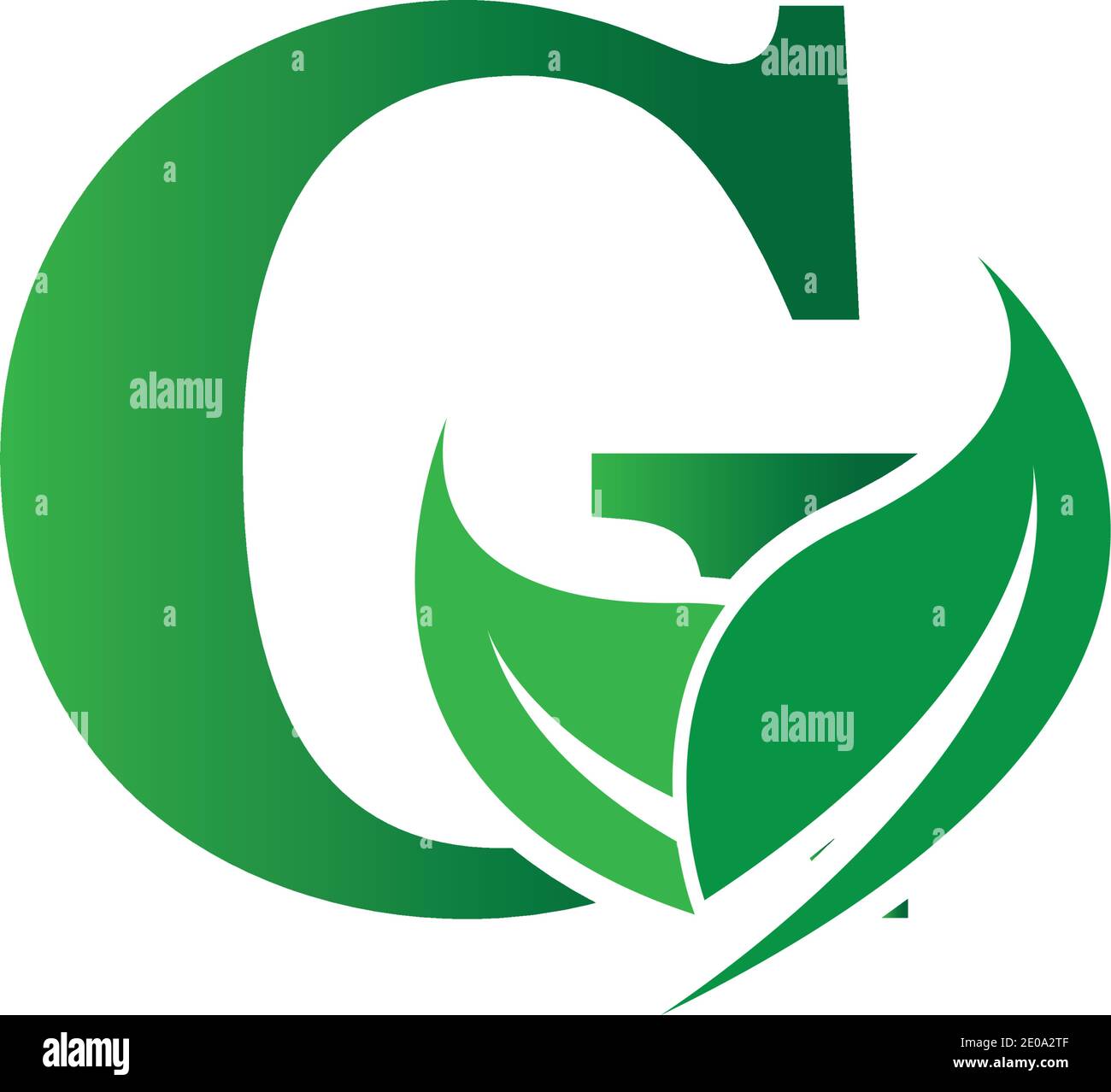 green eco leaf letter G logo illustration design template Stock Vector ...