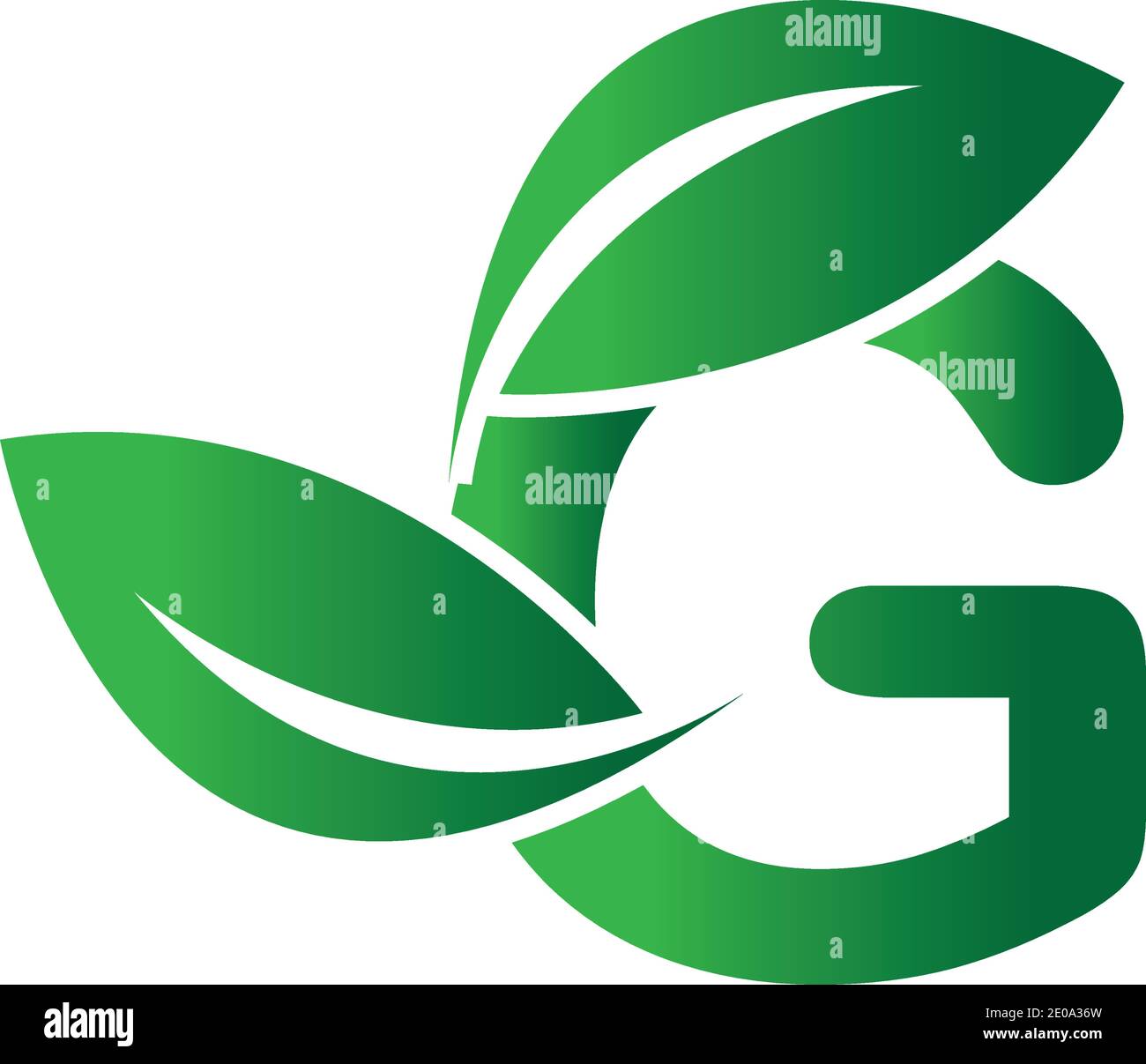 green eco leaf letter G logo illustration design template Stock Vector ...