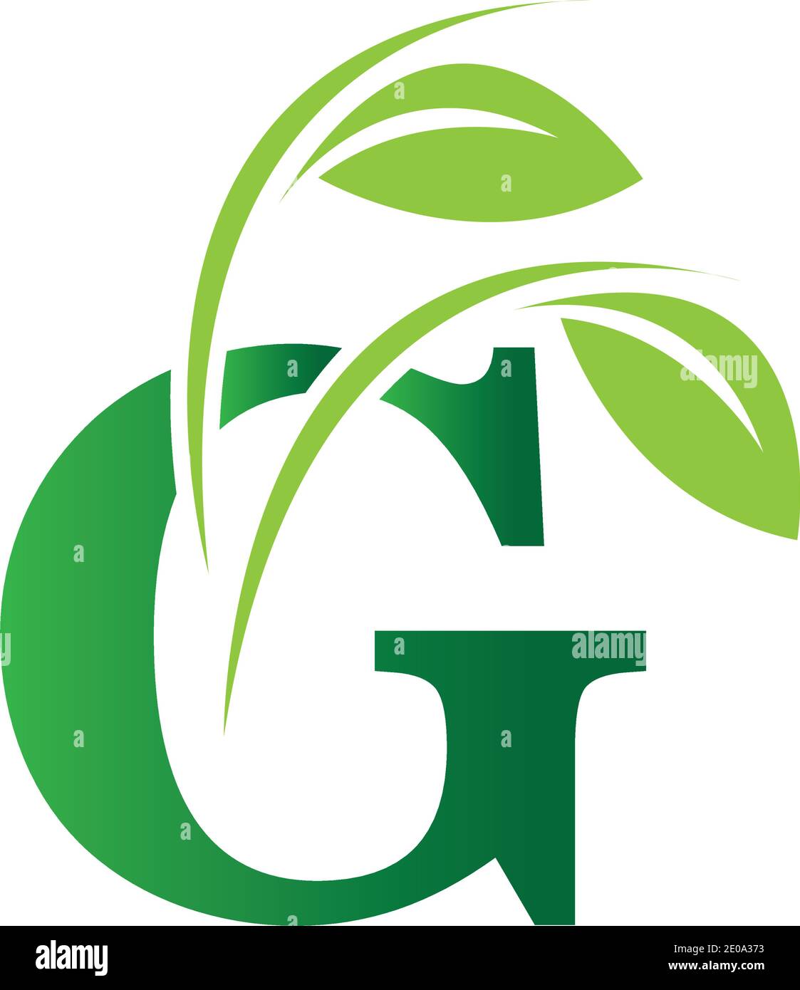 green eco leaf letter G logo illustration design template Stock Vector ...